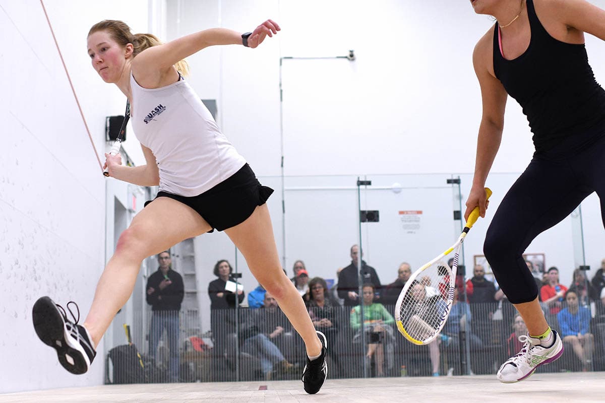 Women playing squash at Edmonton Squash Club